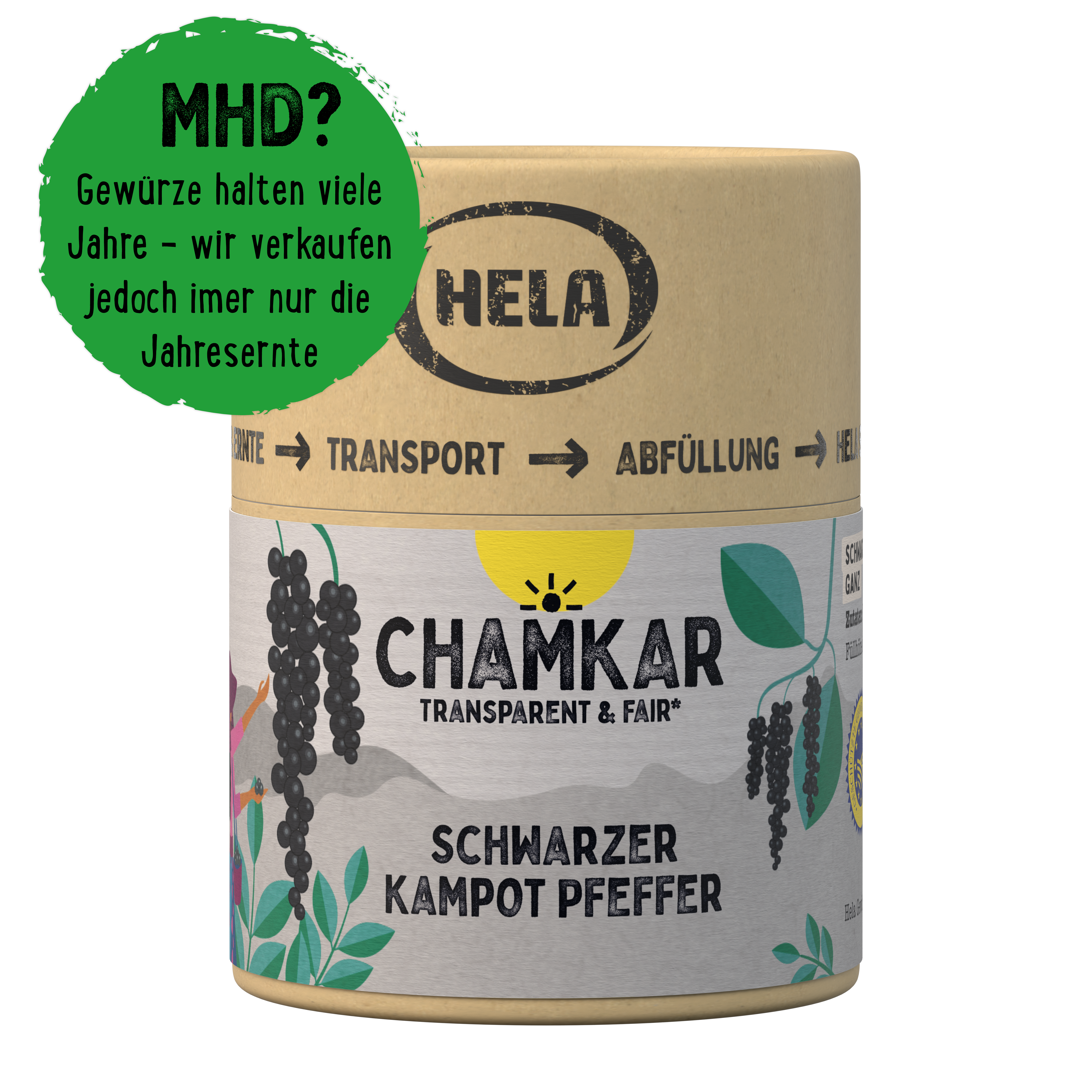 Chamkar Schwarzer Kampot Pfeffer 100 g