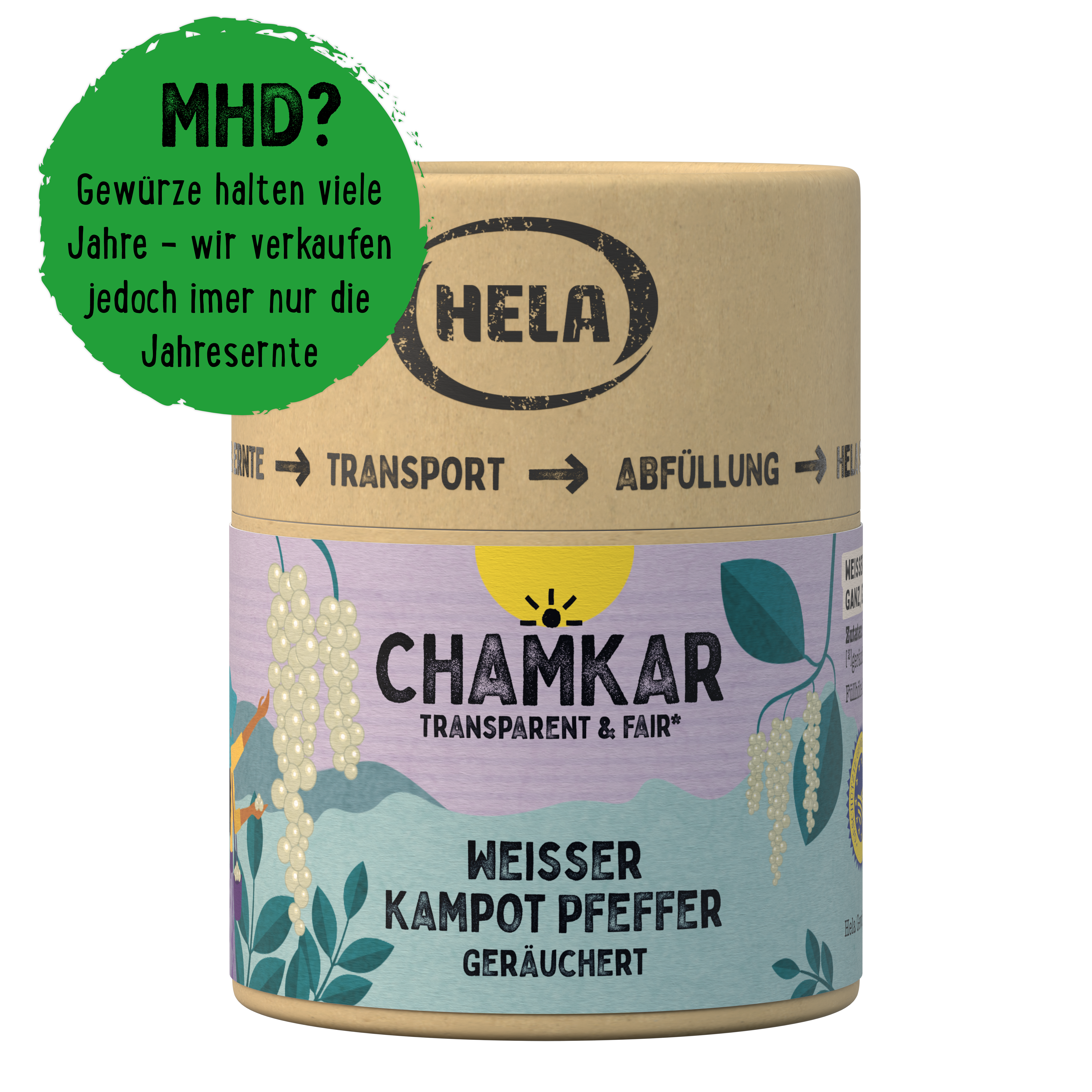 Chamkar Weißer Kampot Pfeffer geräuchert 100 g